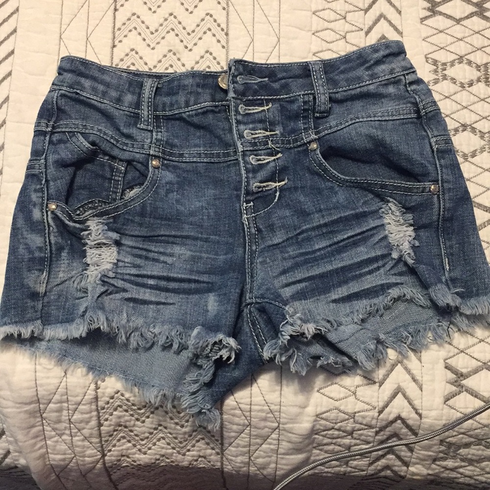 high waisted shorts.